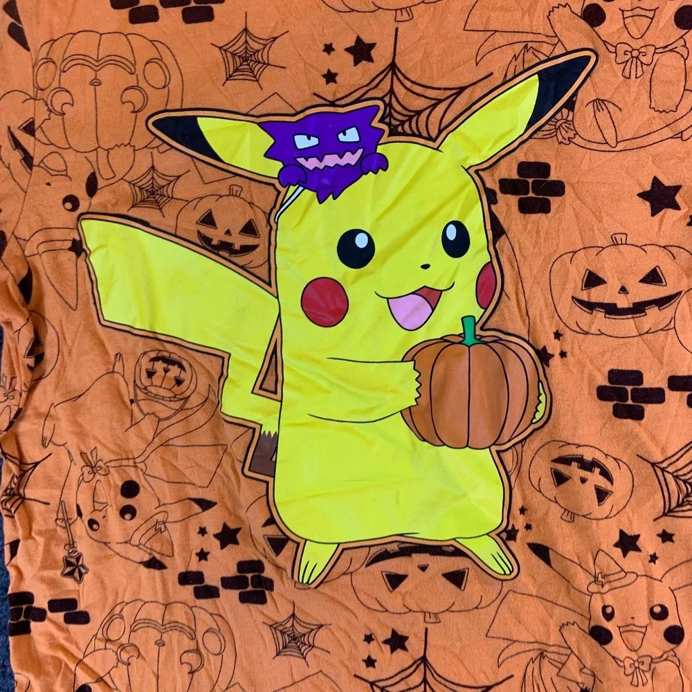 Hybrid Apparel Pokemon Pikachu Halloween T-Shirt Boys XL Orange Graphic Cotton